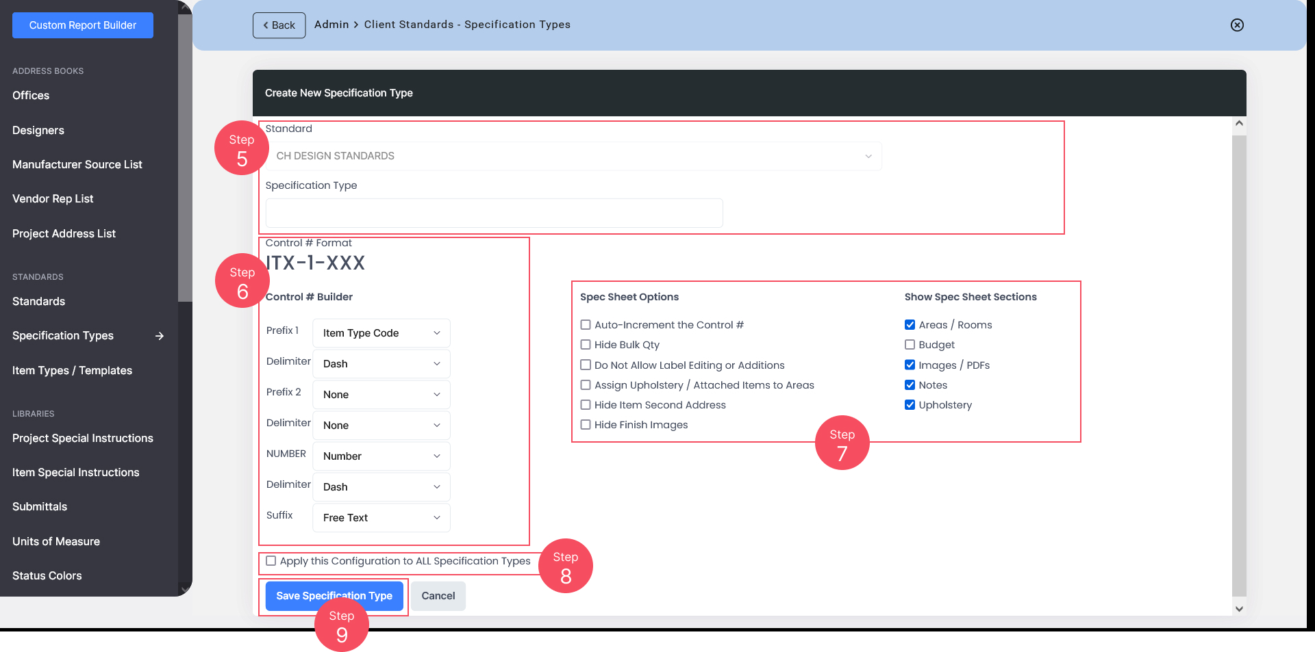 Add a new Specification Type