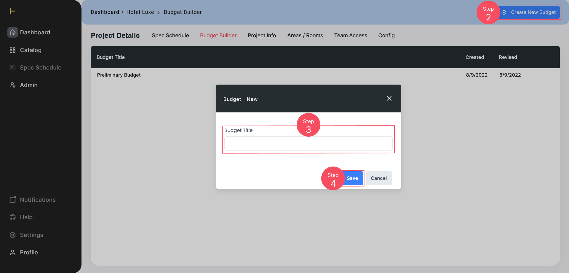 Create a Preliminary Budget