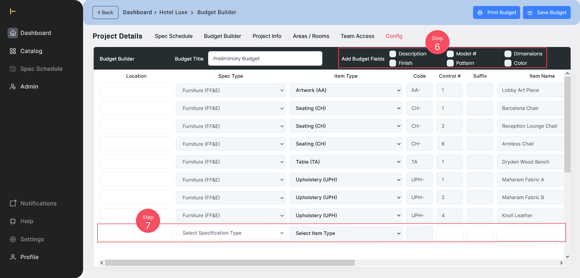 Create a Preliminary Budget