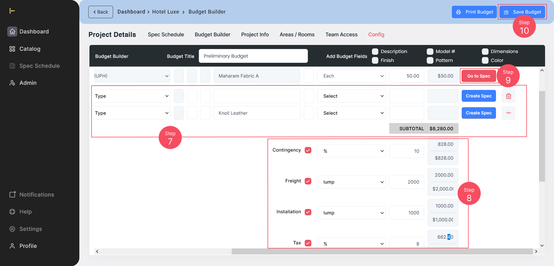 Create a Preliminary Budget