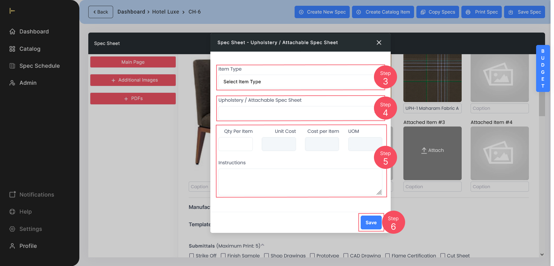 Attach Item to a Spec